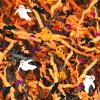 TORONTOKYO 2LB Halloween Black Orange Crinkle Cut Paper with Pumpkin Bat Ghost Witch Star Confetti, Raffia Paper Shredded Paper Filler for Gift Wrapping Craft DIY Basket Filling Party Decoration view 1