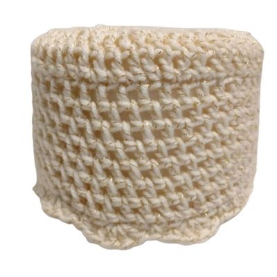 Toilet Paper Cover Retro Gold Glitter Round Bathroom Crochet Handmade