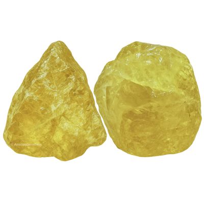 Amazing Gemstone 2 Pieces Lemon Quartz Raw Crystals and Healing Stones, Natural Rocks for Tumbling and DIY Raw Stones and Crystals