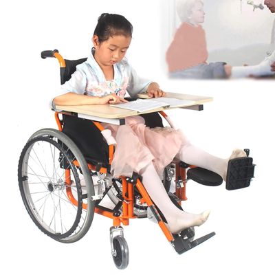 JDGPLM Lightweight Aluminium Wheelchair, Kids Wheelchair Folding Leg Lift Small Trolley for Children's Fracture and Injury Rehabilitation(D)