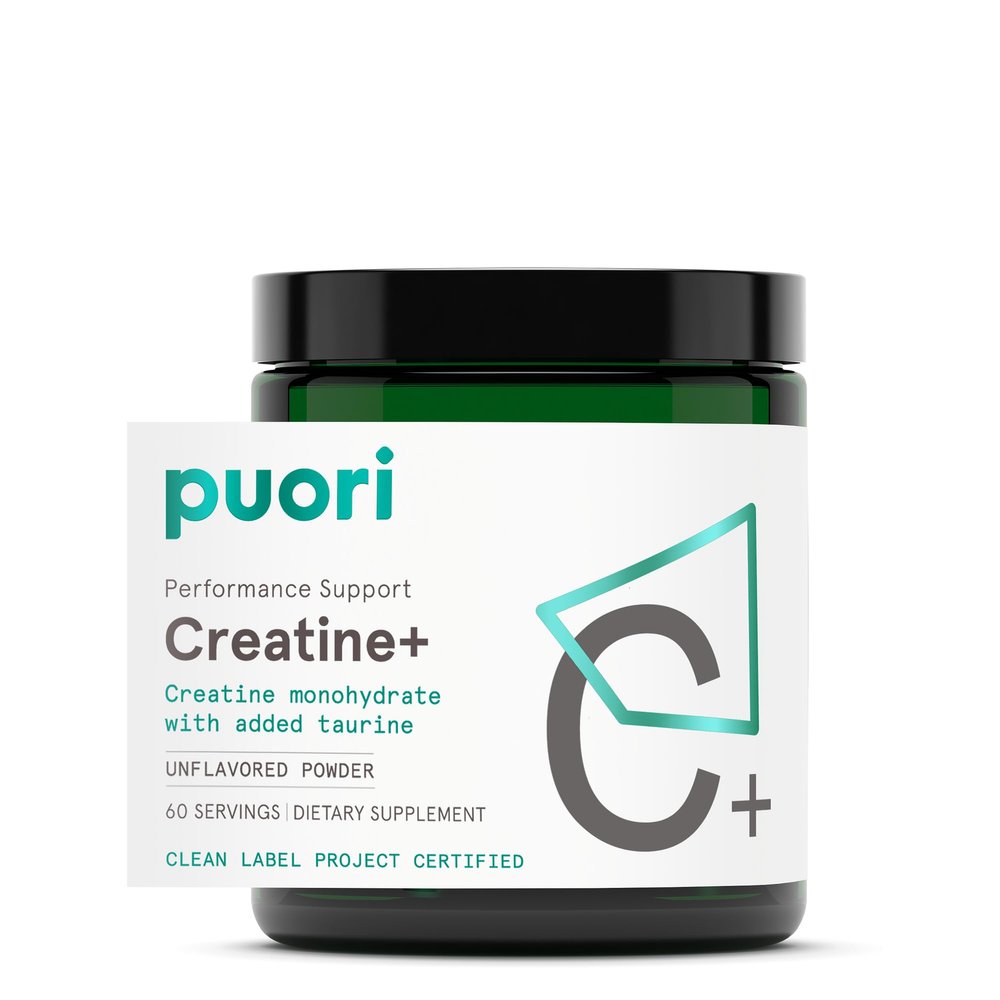 Puori Creatine Monohydrate Powder with Taurine - Unflavored Creatine Powder, Pre-Workout Supplement for Men & Women - Muscle Builder, Enhanced Workout Performance & Strength Building - 60 Servings