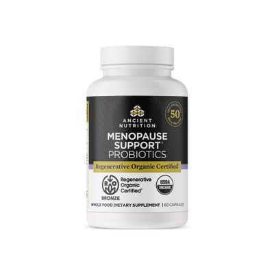 Ancient Nutrition Regenerative Organic Certified Probiotics for Menopause Support, Probiotics Menopause Support, Healthy Digestion and Womens Health Support, 50 Billion CFUs* Per Serving, 60 Count