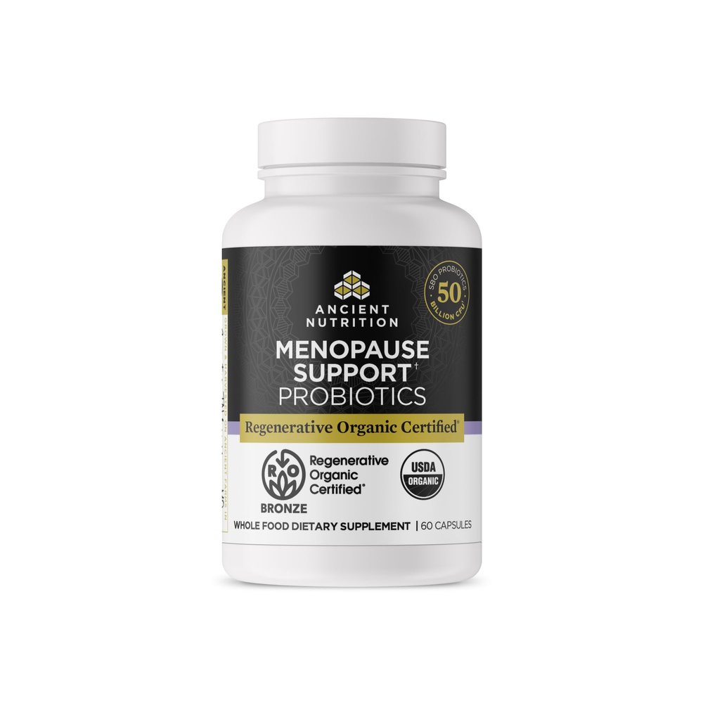 Ancient Nutrition Regenerative Organic Certified Probiotics for Menopause Support, Probiotics Menopause Support, Healthy Digestion and Womens Health Support, 50 Billion CFUs* Per Serving, 60 Count