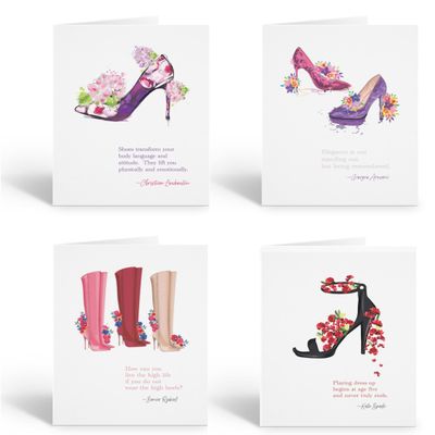 Stonehouse Collection | Fashionable Shoe Note Card Set | Inspiring Quote Note Cards for Positive Correspondence | Fashion Designer (Assorted)