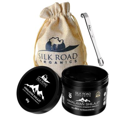 Natural Himalayan Shilajit for Men and Women 60 gm Shilajit Soft Resin with Fulvic Acid and 85+ Trace Minerals for Metabolism, Immunity, Energy & Focus Gold Grade Shilajit with Measuring Spoon