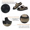 KUMUROETA Extra Wide Diabetic Foot Shoes,Unisex for Swollen Feet,Adjustable Slippers,Men's Diabetic Sandals for Obesity,Hallux Valgus,Plantar Fasciitis,Arthritis,Khaki view 2