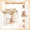 16" Large Baby Boy Girl Gift Bag, 3D Making Bear Baby Gift Bag with Handle, Tissue Paper and Greeting Card view 2