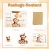 16" Large Baby Boy Girl Gift Bag, 3D Making Bear Baby Gift Bag with Handle, Tissue Paper and Greeting Card view 3