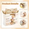 16" Large Baby Boy Girl Gift Bag, 3D Making Bear Baby Gift Bag with Handle, Tissue Paper and Greeting Card view 4
