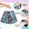 32Pcs Iridescent Checkered Race Car Party Favor Bags, Black and Iridescent Goodie Bags With Handles, Laser Plaid Kraft Paper Candy Gift Treat Bags for Kids Fast Race Birthday Party Decorations view 3