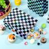 32Pcs Iridescent Checkered Race Car Party Favor Bags, Black and Iridescent Goodie Bags With Handles, Laser Plaid Kraft Paper Candy Gift Treat Bags for Kids Fast Race Birthday Party Decorations view 4