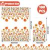 100 Pcs Fall Floral Guest Napkins Disposable Autumn Paper Hand Towels 3 Ply Thanksgiving Watercolor Wildflower Dinner Napkins for Harvest Wedding Birthday Flower Themed Party Supplies, 4.3 x 7.9 Inch view 2