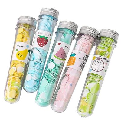 5 Boxes Multicolor Portable Disposable Paper Soap Cute Shape Soap Sheets Soap Flakes for Washing Hand Cleansers for Travel, Outdoor, Office,Home