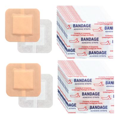 200 Pcs Adhesive Spots Bandages 1.5"*1.5" Square Adhesive Bandages Beige Skin Flexible Bandage for Wound Care and Hides Skin Spots Ideal for Small Incisions