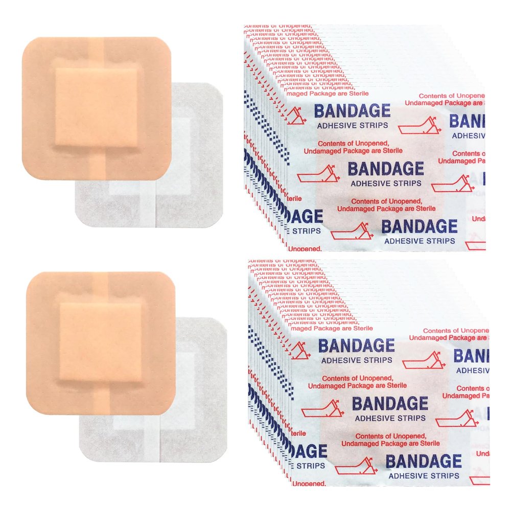200 Pcs Adhesive Spots Bandages 1.5"*1.5" Square Adhesive Bandages Beige Skin Flexible Bandage for Wound Care and Hides Skin Spots Ideal for Small Incisions