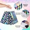 16Pcs Iridescent Checkered Race Car Party Favor Bags, Black and Iridescent Car Goodie Bags with Handles, Laser Plaid Kraft Paper Candy Gift Treat Bags for Kids Fast Race Car Birthday Party Decorations view 3