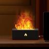 3D Fireplace Appearance Flame Air Diffuser Colorful Flame Mist Aromatherapy Humidifier with Automatic Power Off for Bedroom Office (Black) view 2