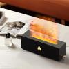 3D Fireplace Appearance Flame Air Diffuser Colorful Flame Mist Aromatherapy Humidifier with Automatic Power Off for Bedroom Office (Black) view 3