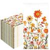 50 Pcs Fall Floral Guest Napkins Disposable Autumn Paper Hand Towels 3 Ply Thanksgiving Watercolor Wildflower Dinner Napkins for Harvest Wedding Birthday Flower Themed Party Supplies, 4.3 x 7.9 Inch view 1