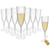24 Pcs Clear Plastic Champagne Flutes, Hard Disposable Plastic Champagne Glasses, One Piece Design Wine Glasses Cocktail Cups for Home Daily Life Party Wedding Toasting Drinking (24Pcs-6OZ/180ML) view 1
