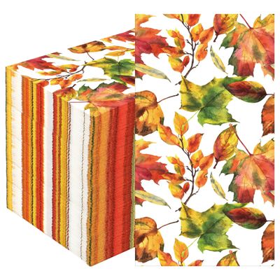 100 Pcs Fall Guest Napkins Maple Leaves Paper Dinner Napkins Thanksgiving Disposable Bathroom Hand Towels Autumn Decorative Party Napkin for Home Kitchen Bathroom Party Supplies, 4.3 x 7.8 Inch