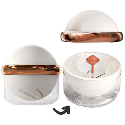 AARAINBOW Retainer Cleaner Case, Clear Denture Case, Large Denture Bath Box with Strainer Basket, Retainer Storage Soak Container for Travel, Mouth Guard Cleaning Box Braces Holder Cup (A White)