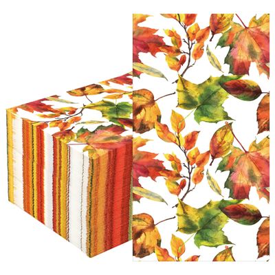 50 Pcs Fall Guest Napkins Maple Leaves Paper Dinner Napkins Thanksgiving Disposable Bathroom Hand Towels Autumn Decorative Party Napkin for Home Kitchen Bathroom Party Supplies, 4.3 x 7.8 Inch
