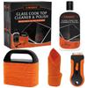 AWEASROY Glass Stove Top Cleaner Kit 12 oz, Cooktop Cleaner and Polish Non-Abrasive No Scratch Removes Tough Stains, with Scrubbing Pad, Handle, Scraper, Cloth view 1