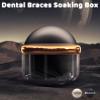 AARAINBOW Large Denture Case with Strainer Basket, Clear Retainer Cleaner and Storage Box for Travel, Mouth Guard Cleaning Case, Braces Holder Cup (Black) view 2