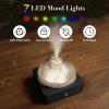 Glass Dome Essential Oil Diffuser with Glass Reservoir & Wood Base-Plastic Free, 200ml Ultrasonic Diffuser for Aromatherapy with Timer 7 Color Light Auto-Off for Home Office Yoga Dark Brown view 4