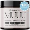 Optimal Prime - MUUU Bovine Colostrum Supplement and Superfood Powder for Gut Health, Bloating, Immune Support, Hair, Skin, and Nails Unflavored, 120 Servings view 1
