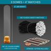 Decorative Matches in Mini Match Cloche Glass Jar Set | 4" Tuxedo Long Matches (100 Match Sticks) + 3 Cork Top Dome Glass Holders + Striker Stickers | by Thankful Greetings, USA view 2