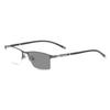 HELES Men's Business Metal & TR Half Rim Photochromic Grey Reading Glasses Single Vision Outdoor Sunglasses Readers UV400 -Gunmetal||Plano Lens(0.00) view 1