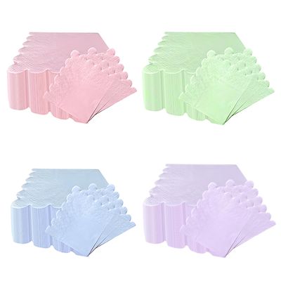 100pcs Pastel Rainbow Cocktail Napkin 2 Ply 5 x 5 Inch Paper Scallop Fan-Shaped Soft Paper Rainbow Napkin for Wedding Birthday Party Bridal Anniversary Baby Shower Supplies Table Decor
