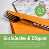 SimuLinen Bright Orange Disposable Paper Napkins, 3-Ply, 13in x 13in - 30 Pack - Simplicity Collection, Perfect for Birthday or Dessert Parties view 2