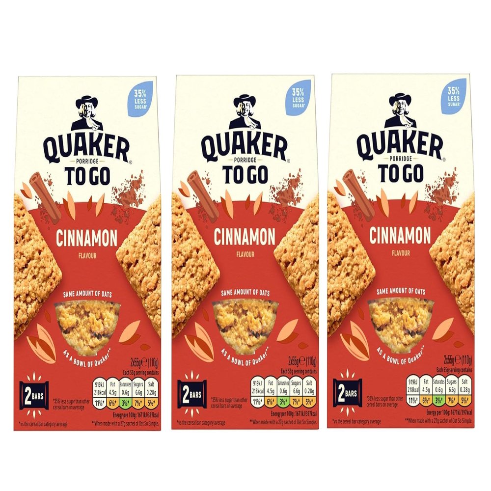 Generic Porridge To Go Cinnamon Squares, 55 g, Pack of 6
