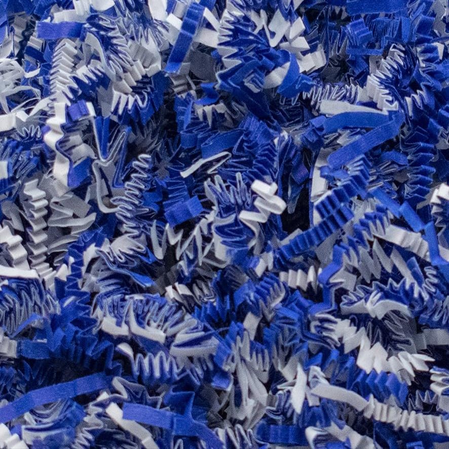 Stephanie Imports Made In USA 3-Ply Crinkle Cut Shredded Paper 2 lbs (Blue & White Hanukkah Blend)