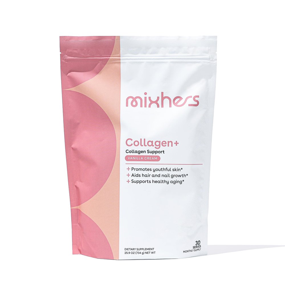 Mixhers Collagen Powder | 30-Day Supply | Blend with Marine Collagen, Protein Powder, Vitamin C, & Peptides | Skin, Hair & Nail Support for Women | Vanilla Cream Flavor