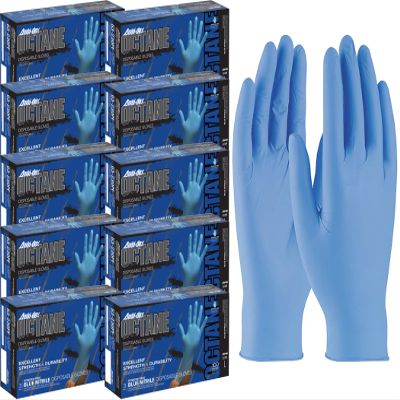 1000 Count Large Heavy Duty Disposable Nitrile Gloves Powder Free With Textured Grip 3 Mil