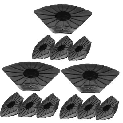 12 Pcs Non-Slip Feet Trekking Pad Collapsible Poles Adjustable Holder Walker Crutch End Mat Cane Replacement Tips Non-Slip Crutch Feet Tip Crutch Tips Plastic Black