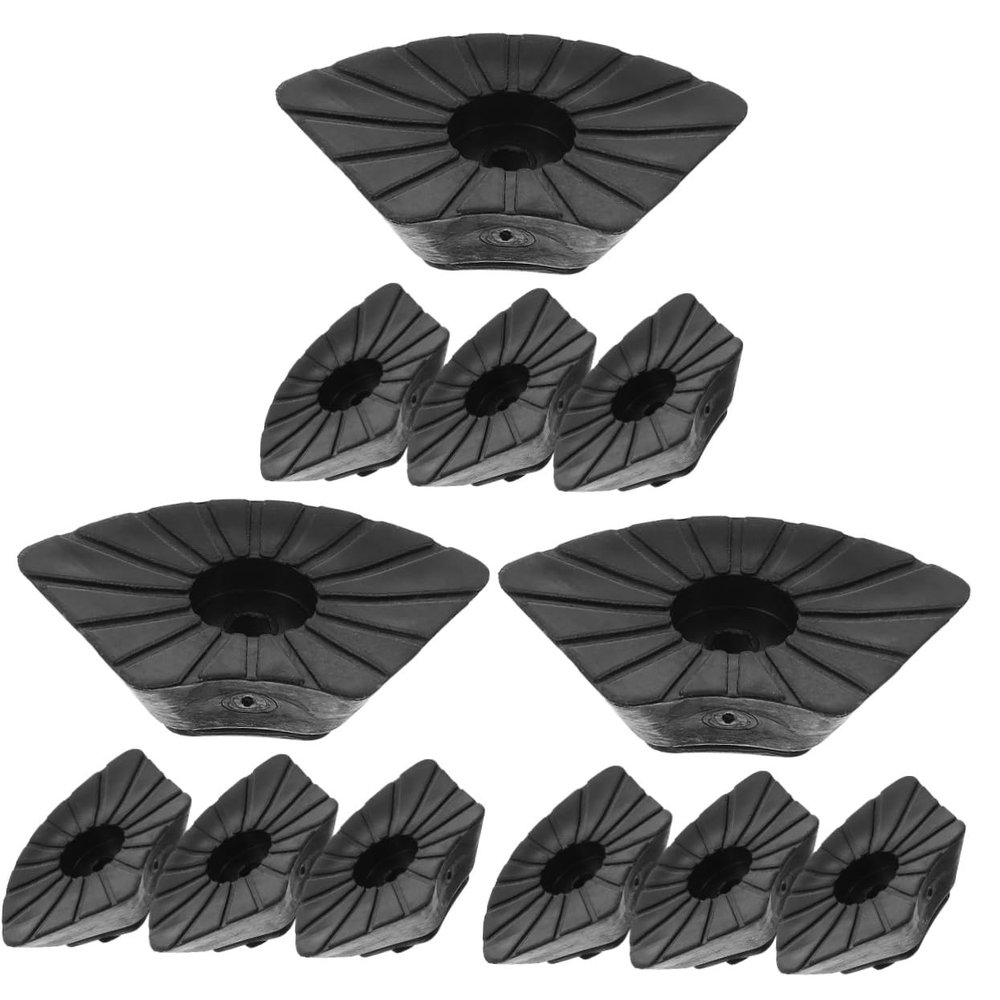 12 Pcs Non-Slip Feet Trekking Pad Collapsible Poles Adjustable Holder Walker Crutch End Mat Cane Replacement Tips Non-Slip Crutch Feet Tip Crutch Tips Plastic Black