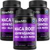 6-in-1 Organic Maca Root Ashwagandha Capsules 1710mg with DHEA and Black Pepper Fruit Extract for Women and Men - Black Maca Supplement for Stamina, Bone and Mood Support Supplement, 120ct (Pack of 3) view 1