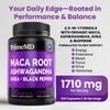 6-in-1 Organic Maca Root Ashwagandha Capsules 1710mg with DHEA and Black Pepper Fruit Extract for Women and Men - Black Maca Supplement for Stamina, Bone and Mood Support Supplement, 120ct (Pack of 3) view 2