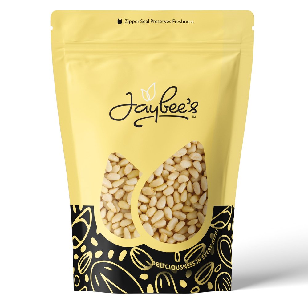 Raw Pine Nuts 4 Pounds | Whole Natural Unsalted Pignolias | Healthy Protein Snack | Great for Cooking, Baking, Salads, Pesto Sauce, Roasting | Vegan, Keto Snack, Gluten Free, Compare to Organic Pine Nut | Jaybee's