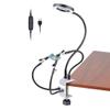 Third Hand Soldering Tools Flexible Aluminum Base 4 Arms Lamp PC-B Board Repair Jewelry Maker view 4