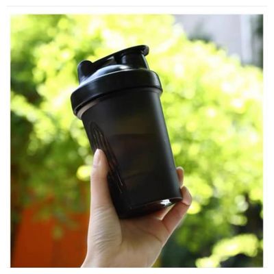 CHNLML Protein Shaker Bottle 400ML/16Oz w. Shaker Ball for Protein Shake, Shaker Bottle with Mixing Ball, Leak-Proof, BPA-Free, for Gym, Workout, Juice Mixer (Black/Black Body, 16Oz-400ML-1Bottle)