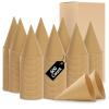 JarThenaAMCS 600Pcs Kraft Paper Snow Cone Cups 4 OZ Brown Cone Cups Disposable Shaved Ice Cups with Box for Shaved Ice Picnic Party Chocolate Desserts Packing Supplies view 1