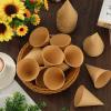 JarThenaAMCS 600Pcs Kraft Paper Snow Cone Cups 4 OZ Brown Cone Cups Disposable Shaved Ice Cups with Box for Shaved Ice Picnic Party Chocolate Desserts Packing Supplies view 4