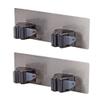 BUUEERR Pack of 2 Mop Holders Self-Adhesive Sticker Broom Gripper for Wall-Mounted Cleaning Tools Organizer view 1