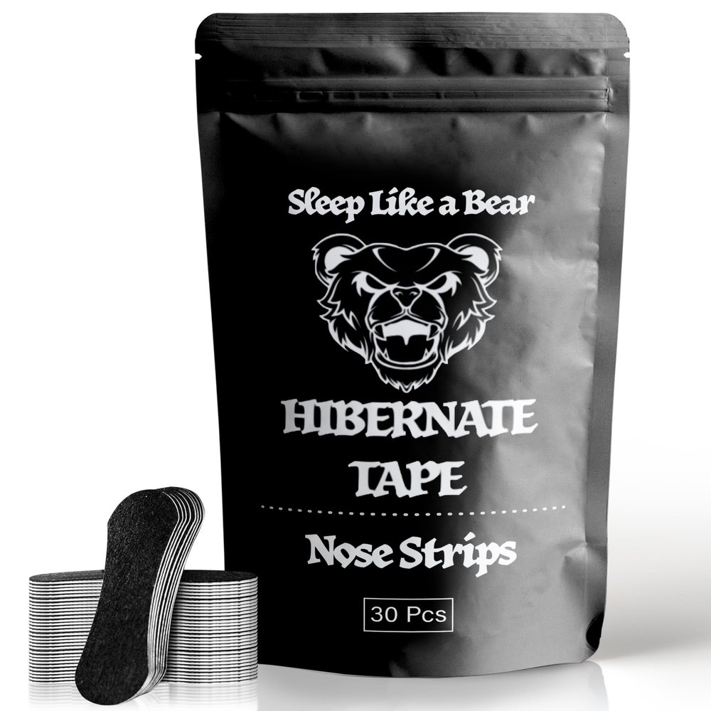 Hibernate Tape Nose Strips 30 count Sleep Better Nasal Strips Medical Grade Hypoallergenic Gentle Strips for Sensitive Skin Pain Free Removal Nasal Strips for Better Sleep, Black